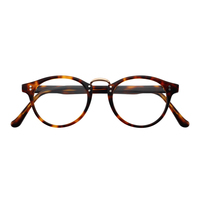 Montures de lunettes rondes en acétate à bordure complète avec pont métallique et double rivet pour magasin d'optique