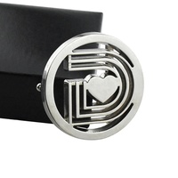 Nouvelles boucles de ceinture tendance en alliage de zinc doré du fabricant, personnalisables avec motif lettre creuse, sans nickel, moulées sous pression
