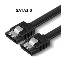 Kabel Data SSD Hitam Lurus SATA 3.0 Konduktor CCA PVC Pipih 40CM Ramah Lingkungan untuk Penggunaan Komputer SUPERLINK/OEM Dapat Disesuaikan