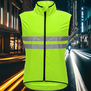 Reflective Breathable Sleeveless Cycling Vest for Adults Unisex High Visibility Safety <b>Gilet</b> <b>Lightweight</b> Windproof - Product Image 2