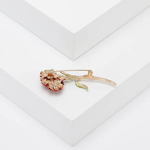 Broche de Clavel de Lujo Chapado en Oro con Pedrería Colorida, Broches Femeninos Temperamentales con Perforaciones, Accesorios para Bodas - Product Image 4