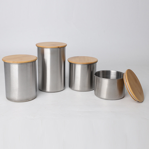 Boîtes de rangement hermétiques haut de gamme personnalisées en acier inoxydable ensemble de bidons de cuisine au design moderne pour le thé, le <span class=keywords><strong>sucre</strong></span>, le café et les aliments écologiques - Product Image 3