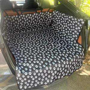 Tapis de <span class=keywords><strong>coffre</strong></span> de voiture imperméable pour animaux de compagnie avec motif d'os de patte mignon, couverture complète et durable pour la <span class=keywords><strong>protection</strong></span> des véhicules - Product Image 2