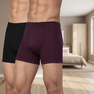 Caleçons boxeurs mi-taille 100 % coton pour hommes, couleur unie, respirants, taille élastique, style décontracté, longueur courte, sous-vêtements tricotés - Product Image 4