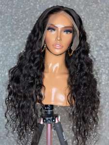 批发 200 密度 13x6 无胶高清蕾丝宽松深卷波浪假发供应商 40 英寸自然人发假发 - Product Image 1