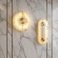 Applique Murale de Luxe en Laiton Style Nordique Moderne, Luminaire LED en Cuivre pour Salon, avec Marbre, pour Miroir de Salle de Bain à Usage Intérieur