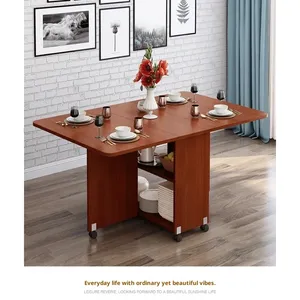 Modern Solid Wood <strong>Folding</strong> Extendable Dining <strong>Table</strong> Portable Space Saving <strong>Kitchen</strong> Dining Room Seats Storage <strong>Table</strong> - Product Image 6