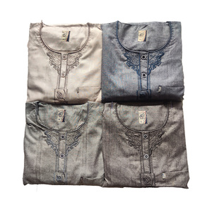 Qamis Islamique Marocain pour Hommes – Robe de Prière Kaftan Djellaba Brodé à Manches Longues <span class=keywords><strong>Tenue</strong></span> Aïd Mariage <span class=keywords><strong>Ramadan</strong></span> - Product Image 6