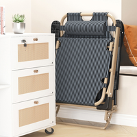 Lit et chaise de lit pliants en métal pour adultes, portables et légers, bon marché, de haute qualité pour l'extérieur avec bras