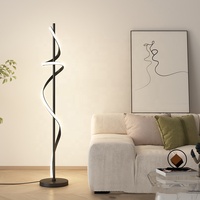 Lampe d'angle LED minimaliste créative à ligne ondulée, lampe de sol spirale tendance, intensité variable, CRI 90, 2700K, blanc chaud doux
