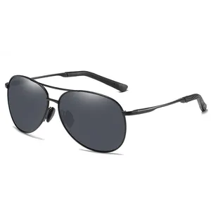 Made In China Italy Brand Design Fashion Black Color Polarized Double Bridge Sunglasses For Unisex