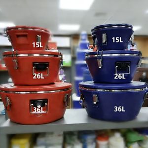 Élégant ensemble de 3 chauffe-plats isothermes géants en acier inoxydable de 15L, 26L et 36L – Garde au chaud et au froid pour la maison, la <span class=keywords><strong>cuisine</strong></span> ou comme <span class=keywords><strong>cadeau</strong></span> - Product Image 1