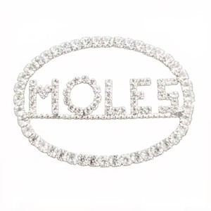 Broche personnalisable MOLES en cristal vert <span class=keywords><strong>Swarovski</strong></span> en forme d'arche, broche MOLES ornée de cristaux ovales - Product Image 4