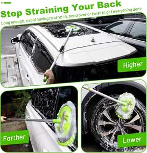 Kit Spazzola per Lavaggio Auto 62 Pollici con Guanto, Mop e Spugna con Manico Lungo in Microfibra Chenille - Product Image 5