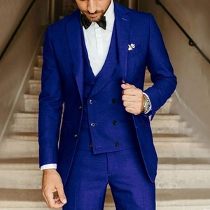 Semplice <span class=keywords><strong>smoking</strong></span> Party Slim abito Casual giacca pantaloni da <span class=keywords><strong>uomo</strong></span> 3 pezzi Set Sehe Fashionbisou - Product Image 3