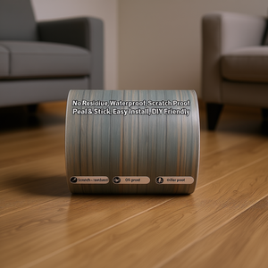 Pegatinas Autoadhesivas Vintage con Diseño de Madera para Piso, 10 Piezas, Impermeables, para Cocina, Sala de Estar, Oficina, Dormitorio, Revestimiento de Suelo DIY - Product Image 2