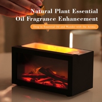 Diffuseur d'arômes pour cheminée et feu de camp, cadeau de Noël, 140 ml, USB, flamme réaliste, diffuseur de parfum avec certification CE FCC RoHS