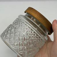 Glas-Aufbewahrungsglas mit Holzdeckel Klarer Glasbehälter für Blumentee Süßigkeiten Lebensmittel Getränke Duftkerzen Verpackung