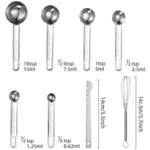 <b>Measuring</b> <b>Spoons</b> Stainless Steel Kitchen Tools <b>Measuring</b> Cups Set Spaghetti Measurer Seasoning <b>Spoon</b> with Leveler Scoop/Clip - Product Image 3