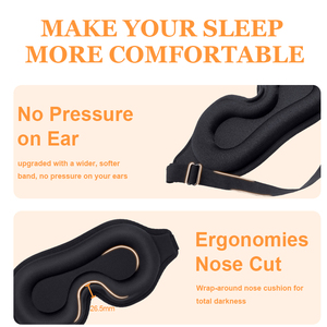 Antifaz Contorneado Premium para Dormir, Antifaz 3D con Bloqueo <span class=keywords><strong>Total</strong></span> de Luz para Dormir, Siesta, Yoga y Meditación - Product Image 5