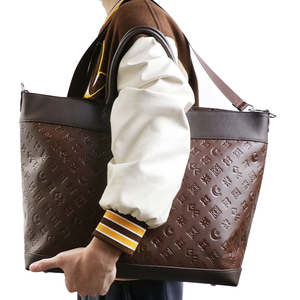Custom Womens Crossbody Tote Bag Brown Embossed PU Leather Large Shoulder <b>Handbag</b> with Top Handle OEM ODM Fashion Purse - Product Image 6