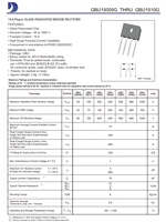 Redresseur à pont monophasé GBU1504G 400V 15A à isolation en verre, boîtier traversant, 100% original et traçable, pour alimentation électrique