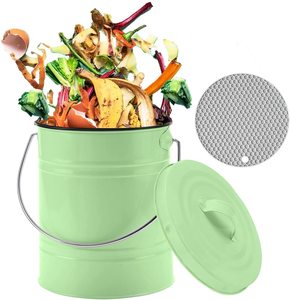 Indoor Composting Can Food Waste Bucket Filters Kitchen Counter Food Composter Container Bin