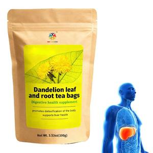 タンポポの葉と根の茶ODMバッグ 消化器系の健康をサポートするバルクサプリメント 肝臓の健康を促進する製品 - Product Image 1
