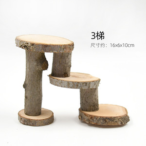 Wooden Climbing Stairs For <b>Small</b> Animals 18x7x15cm 4 <b>Steps</b> Durable Applewood <b>Ladder</b> Toy - Product Image 5