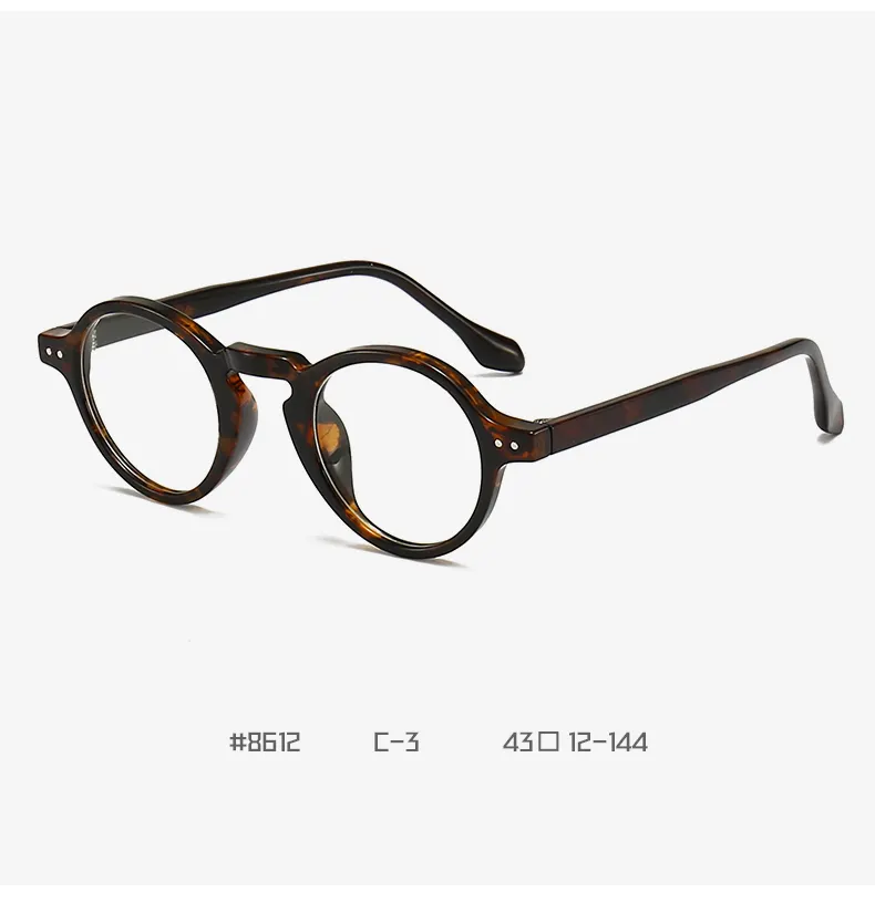 Black Small Size 43 mm Round Acetate Optical Glasses Frames For Unisex Eye wear Prescription Spectacles TR 90 Eyeglasses Lentes