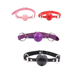 Bâillon buccal en similicuir réglable avec boule en plastique, accessoires de jeu de rôle pour adultes, fétichisme, jeux de flirt, jouets sexuels BDSM pour couples - Product Image 4
