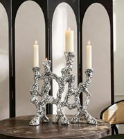 Support de bougie en résine abstraite en forme de racine d'arbre, durable, pour la maison et les décorations de table de Noël et de mariage (vente en gros)