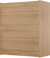 Commode compacte 5 tiroirs avec 6 tiroirs à façade ondulée, résistante aux rayures, grade E1, poignées métalliques, base.