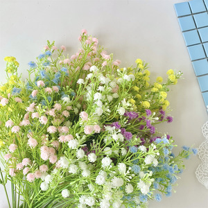 Ramo de Flores Artificiales de Gypsophila Qingyu Chronicle, de Goma Suave, en Blanco, Rosa, Amarillo, Azul Claro y Morado, para Decoración del Hogar - Product Image 4