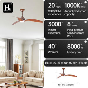 <b>Modern</b> Home LED <b>Ceiling</b> <b>Fan</b> with Light 52 Inch 3 Blade High Quality Moisture-Proof Remote Control DC Motor Iron & ABS Lamp Body - Product Image 5