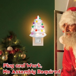<b>Christmas</b> <b>Tree</b> Shaped Night Light Vintage <b>Christmas</b> <b>Tree</b> Nightlight <b>Wall</b> Plug in Adorable Energy Efficient LED Lamp US Plug - Product Image 4