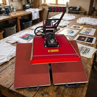 Presse à chaud semi-automatique double station 40x60cm pour logo, étiquette, DTF, sublimation