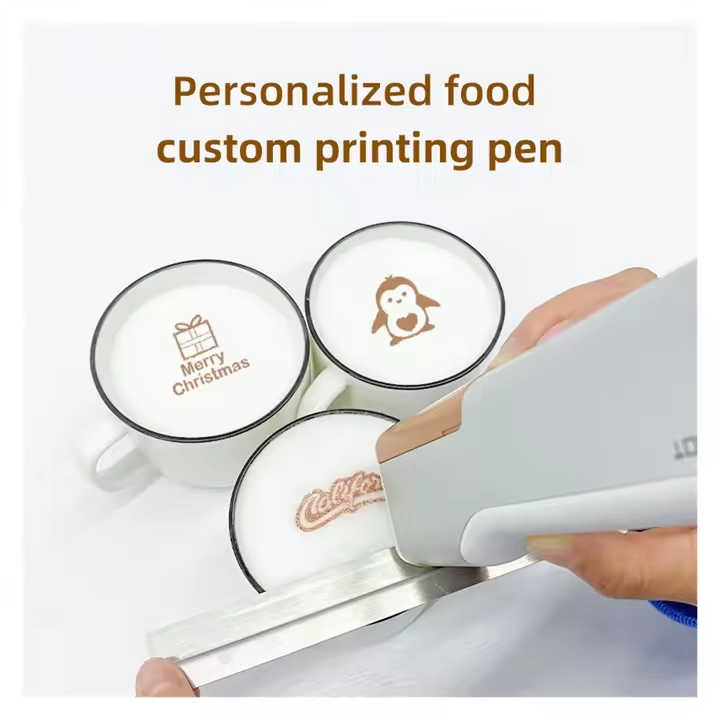 Portable Edible Ink Printer with Flatbed for Quick Custom Print on Food Cake Coffee Bread for Restaurants and Bars