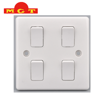 Interrupteurs muraux OEM personnalisés en usine, plaque frontale en plastique blanc, 4 modules, 1 voie, fonctionnement fluide par levier, vente en gros