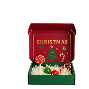 Caja de envío navideña personalizada con impresión interior, caja de cartón corrugado para embalaje de regalos navideños, caja para dulces y pequeños regalos. - Product Image 1