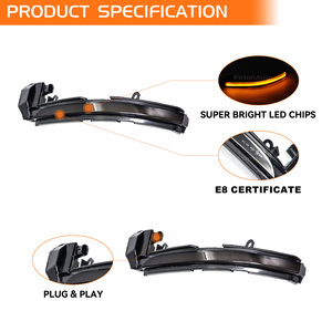 Clignotants LED dynamiques pour répétiteurs de rétroviseurs latéraux Jaguar XE XF XJ F-TYPE XK XKR I-PACE X250 X260 2008-2015 - Product Image 4