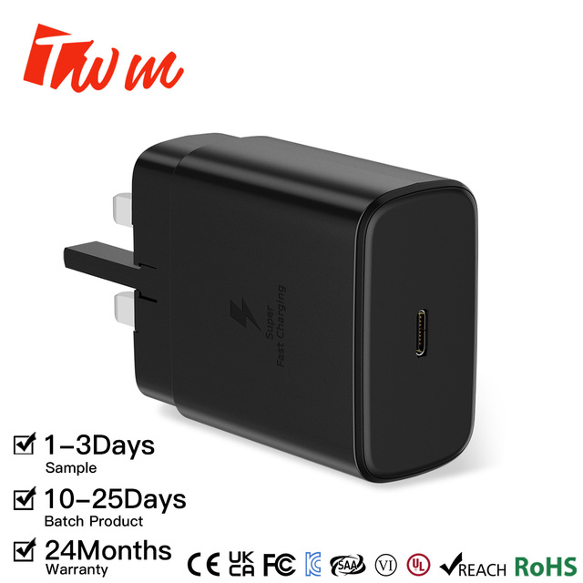45W Super Fast Charger GaN USB C UK Plug Foldable Type C PD 3.0 QC PPS Wall Adapter Power Supply OEM Wholesale