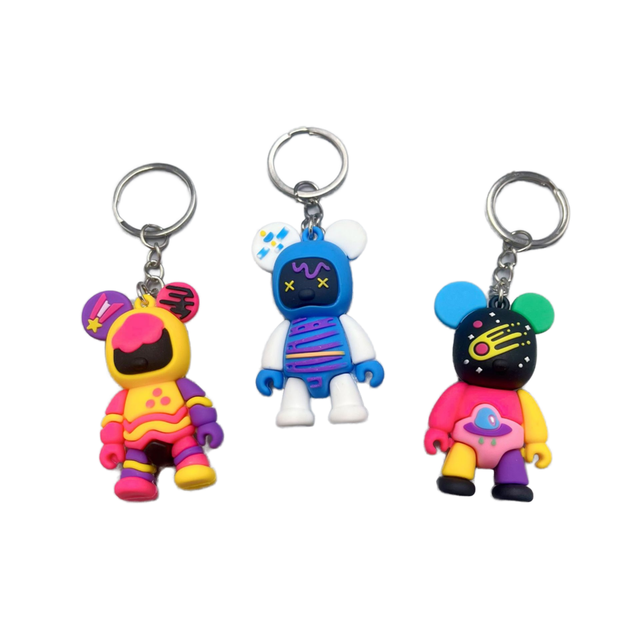 Cartoon Violent Bear Keychain Toy Pendant Little Bear Car Cute Female Creative Bag Mobile Phone Couple Waterproof PVC