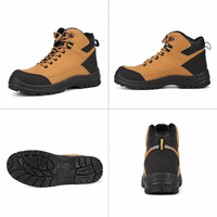 Chaussures de sécurité imperméables AOXIANG pour l'hiver, avec embout en acier, dessus en cuir nubuck, doublure en mesh, design confortable pour la marche pieds nus, pour travaux de construction
