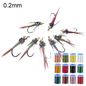 <span class=keywords><strong>Fil</strong></span> de cuivre ultra fin 0,2 mm pour la pêche à la mouche, pour larves, nymphes, streamers, brassies, brun, noir, argent, rouge, matériel pour le corps de la mouche - Product Image 5