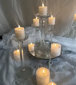 Elegant fountain crystal beaded candle holder centerpiece for wedding decoration