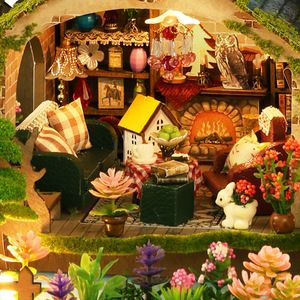 Set di Mobili in Legno Fai-da-Te per Casa delle Bambole, Modello Educativo Villa nella Foresta, Regalo per Ragazzi 14+ Anni - Product Image 4