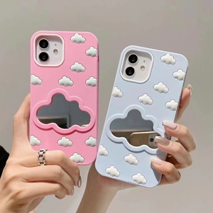 Carcasas Para Celulares custodie per telefono specchio trucco per <span class=keywords><strong>iPhone</strong></span> 14 13 12 11 Cover posteriore nuvola 3D carina per donna ragazza - Product Image 5