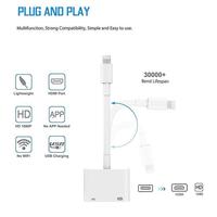 Câble de Miroir d'Écran 4K pour Smartphone, Adaptateur Lightning Type C avec Charge PD 100W pour Téléphone Portable, Tablette, Ordinateur Portable