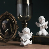 Figura de Ángel de Resina para Lectura, Mini Escultura Creativa para Sala de Estar, Adorno Decorativo para Escritorio del Hogar